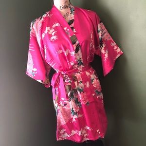 Peacock silk type robe